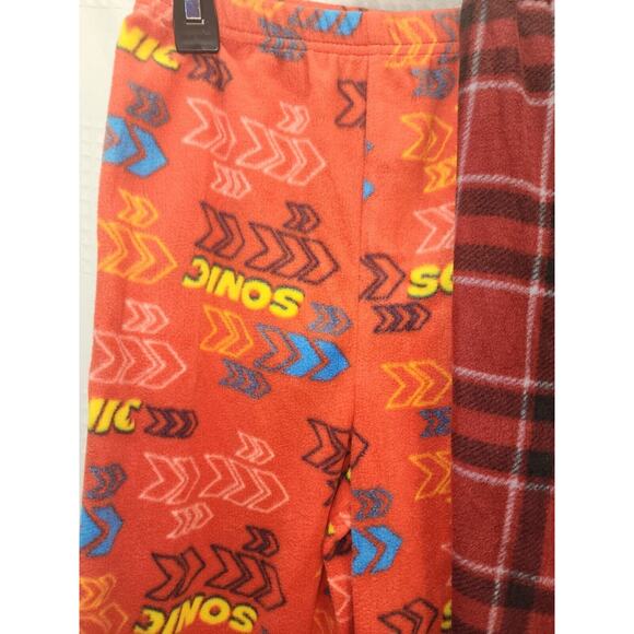 Carters Boys Fleece Pajama Pants Size 6-8 Plaid Sonic The Hedgehog - Picture 2 of 5